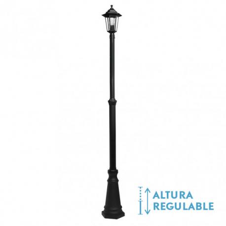 Farola Exterior Aluminio Auriga 1xe27 Negro Ip44 220x20x20 Cm  Regulable En Altura - Imagen 1