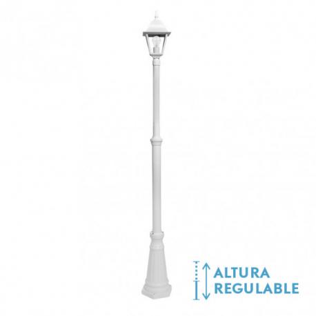 Farola Exterior Aluminio Spica 1xe27 Blanco Ip44 220x20x20 Cm Regulable En Altura - Imagen 1