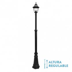 Farola Exterior Aluminio Spica 1xe27 Negro Ip44 220x20x20 Cm  Regulable En Altura - Imagen 1