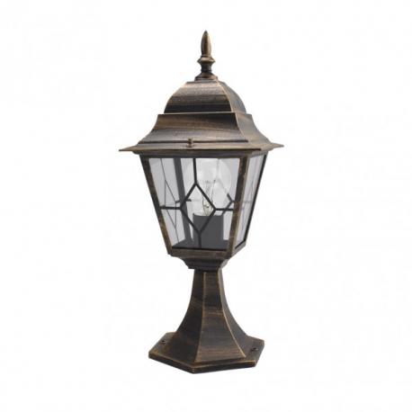 Sobremuro Exterior Aluminio Bootes 1xe27 Neg/oro  44x18,5x18,5 Cm  Ip4 - Imagen 1