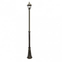 Farola Exterior Aluminio Bootes 1xe27 Neg/oro Ip44  220x18x18 Cm - Imagen 1