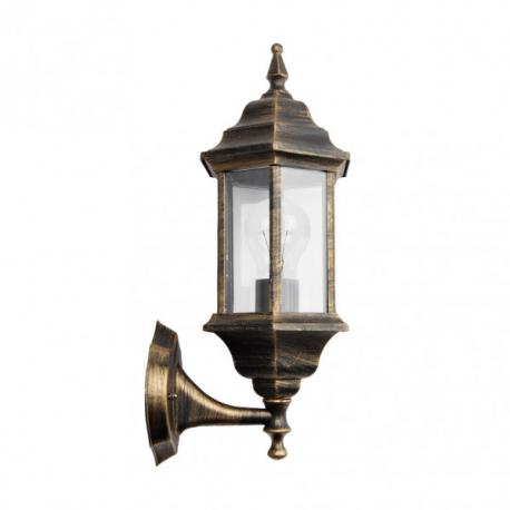 Aplique Ext.aluminio Pollux Peq.1xe27 Neg/oro Ip44 42x16x20 Cm - Imagen 1
