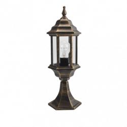 Sobremuro Exterior Aluminio Pollux 1xe27 Neg/oro  48,5x17x17 Cm  Ip44 - Imagen 1