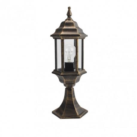Sobremuro Exterior Aluminio Pollux 1xe27 Neg/oro  48,5x17x17 Cm  Ip44 - Imagen 1