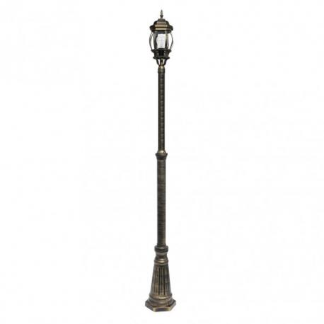 Farola Exterior Aluminio Caelum 1xe27 Neg/oro Ip44  228x18x18 Cm - Imagen 1