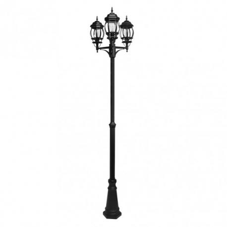 Farola Exterior Aluminio Caelum 3xe27 Negro Ip45 228x55x55 Cm - Imagen 1