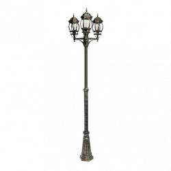 Farola Exterior Aluminio Caelum 3xe27 Neg/oro Ip45 228x55x55 Cm - Imagen 1