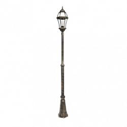 Farola Exterior Aluminio Becrux 1xe27 Neg/oro Ip44 234x25x25 Cm Regulable En Altura - Imagen 1