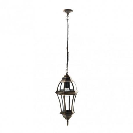 Colgante Exterior Aluminio Becrux 1xe27 Neg/oro  Regx24x24 Cm  Ip44 - Imagen 1