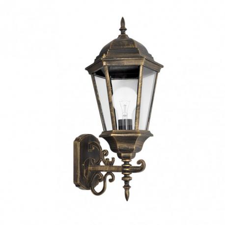 Aplique Exterior Aluminio Regulus 1xe27 Neg/oro   54x25x27 Cm  Ip44 - Imagen 1