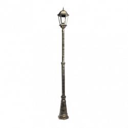 Farola Exterior Aluminio Regulus 1xe27 Negro/oro    230x25x25 Cm Regulable En Altura Ip44 - Imagen 1