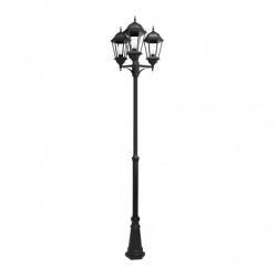 Farola Exterior Aluminio Regulus 3xe27 Negro    230x60x60 Cm Regulable En Altura  Ip44 - Imagen 1