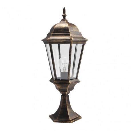 Sobremuro Exterior Aluminio Regulus 1xe27 Neg/oro  56x23x23 Cm  Ip44 - Imagen 1
