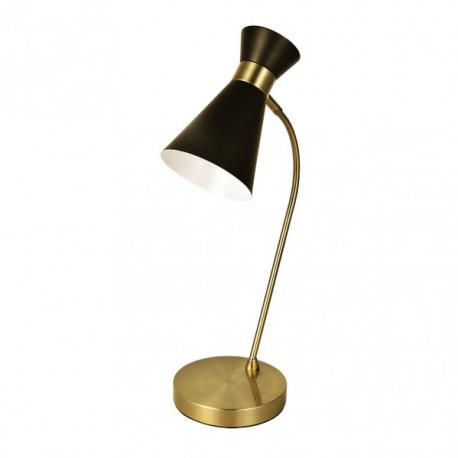 Sobremesa Petra 1xe14 Negro/cuero 48x24x15 Cm Orientable - Imagen 1