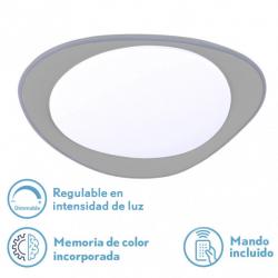 Plafon 72w Daire Gris 3000-4000-6500k 5616lm  7x55x55cm Remoto+reg.int+memoria - Imagen 4